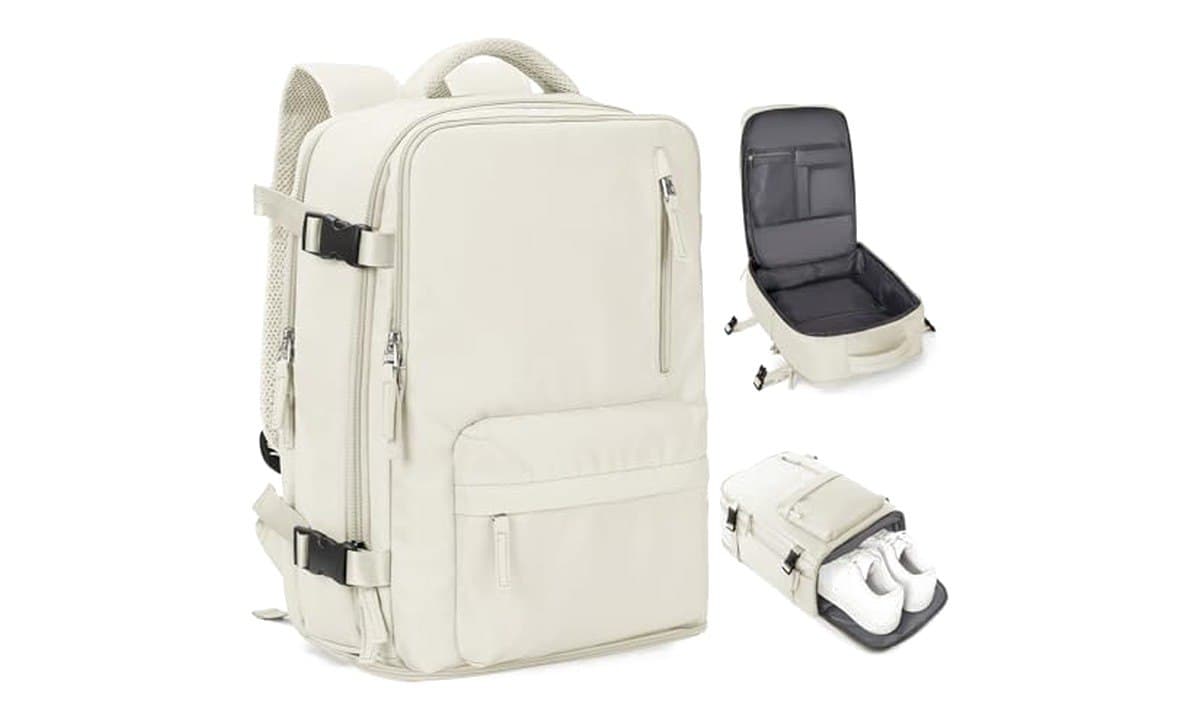 Mochila Coowoz de Viagem Esportiva Unissex Bege Large