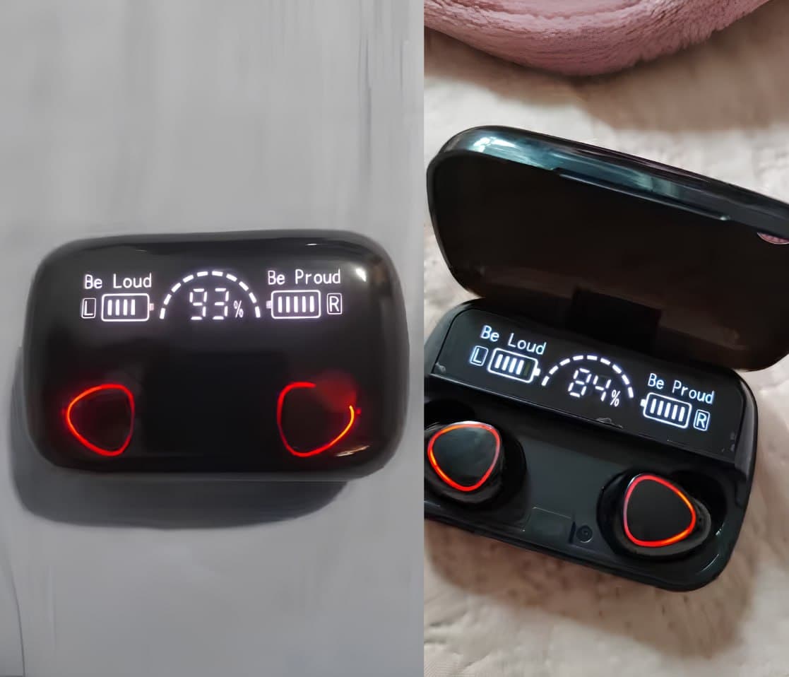Fone de Ouvido Bluetooth TWS M10 F9 com Power Bank e Tela Digital