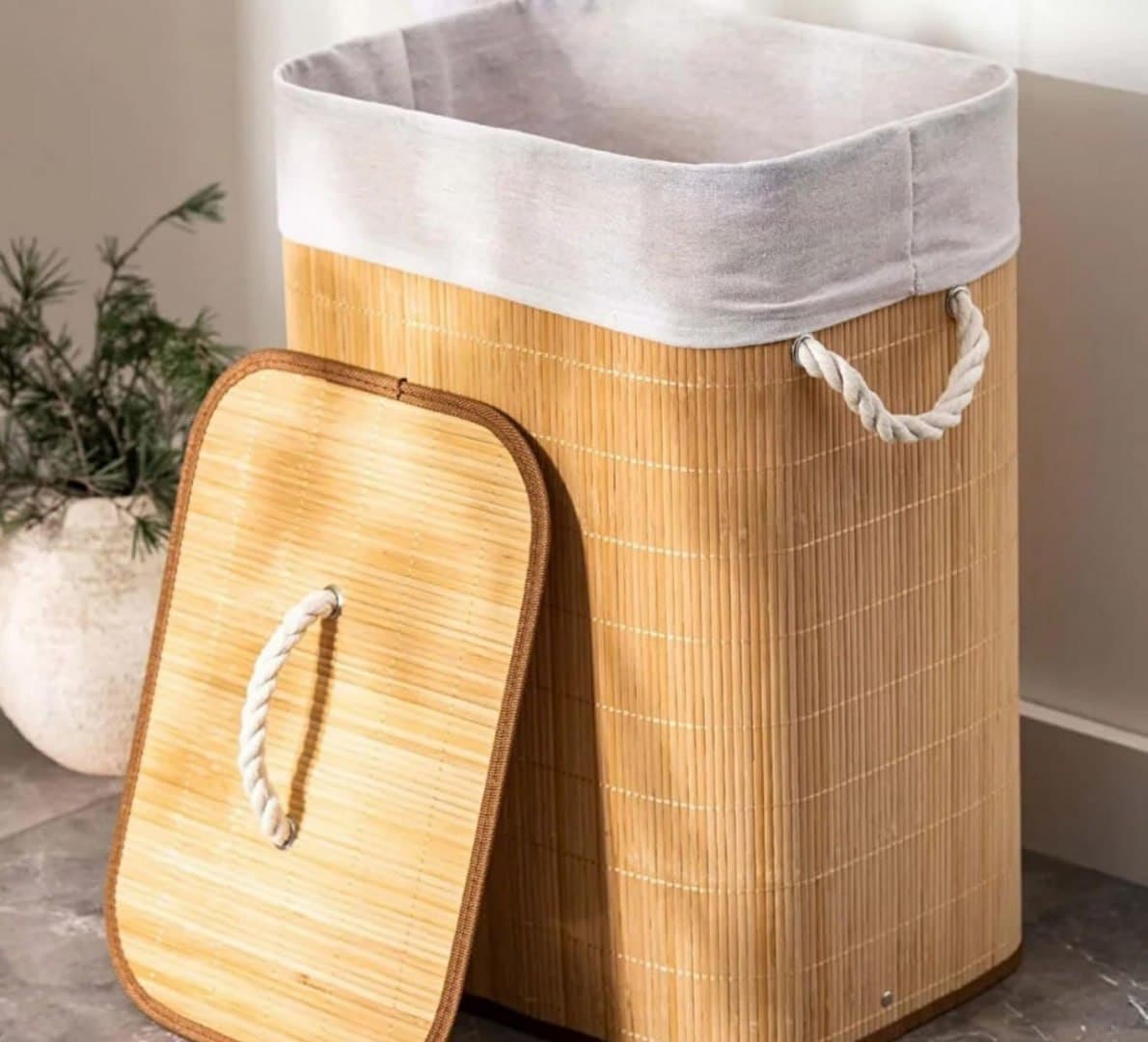 Cesto de Roupas em Bambu 60L