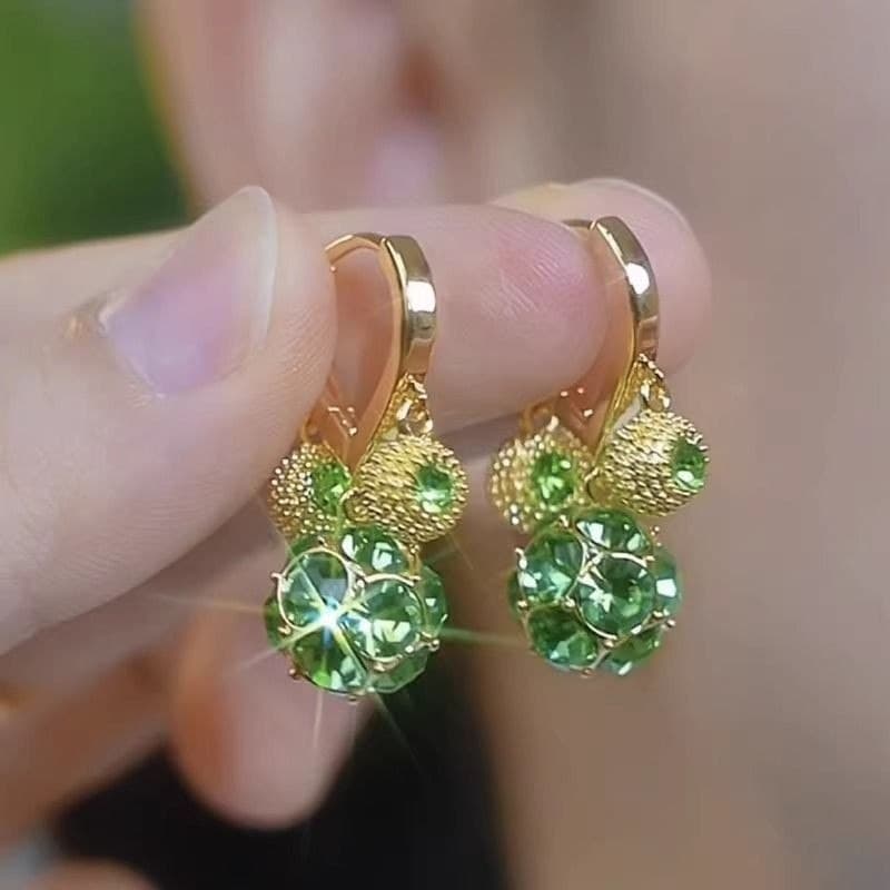 Brincos verdes elegantes femininos