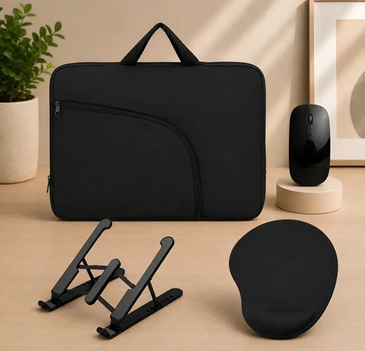 Kit Capa para Notebook com Mouse Sem Fio, Suporte e Mousepad