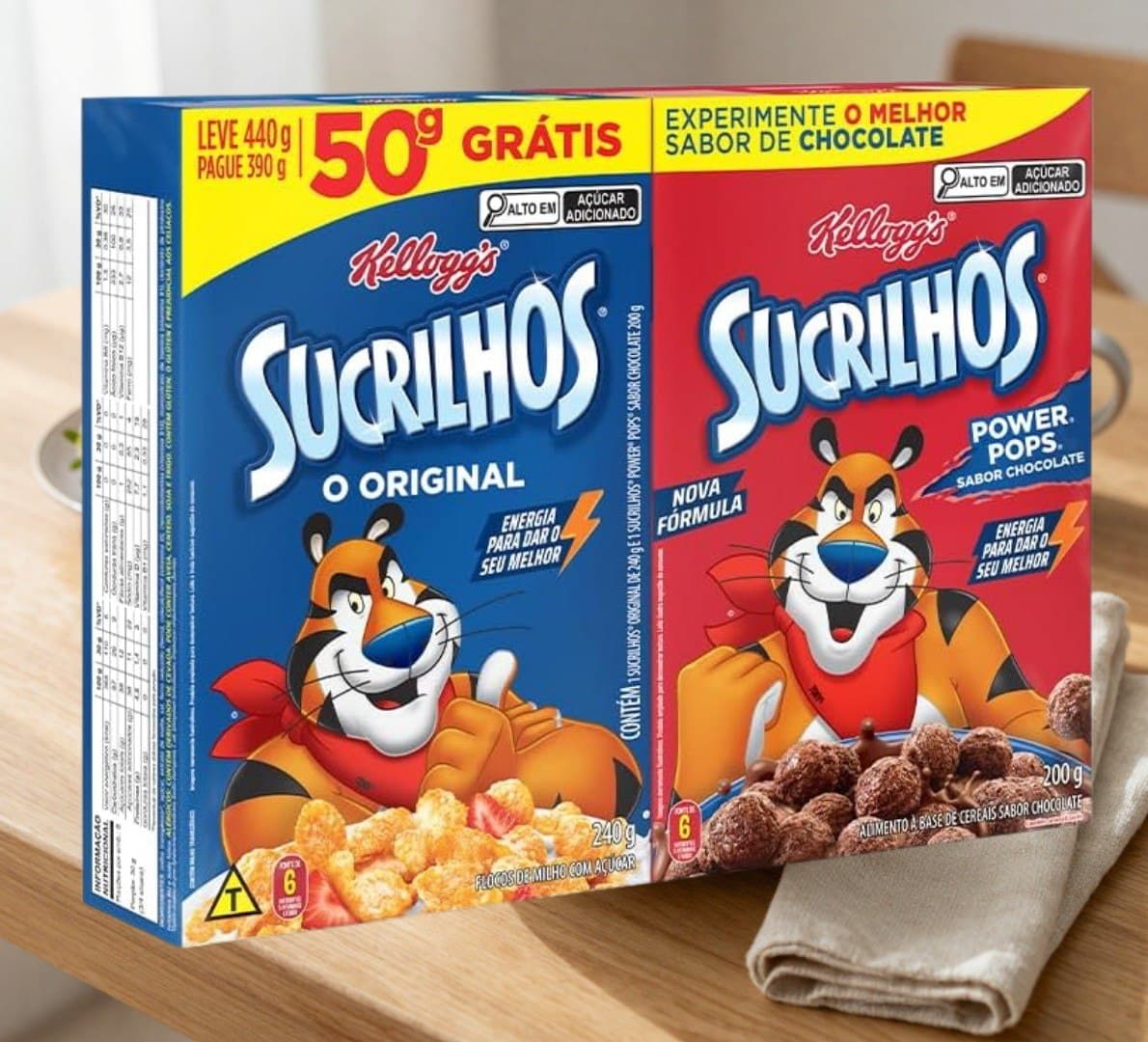 Duo Pack Sucrilhos Original 240g + Power Pops 200g Kellogg's
